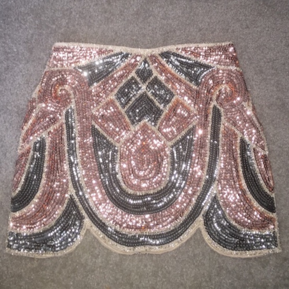 Sequin light pink skirt